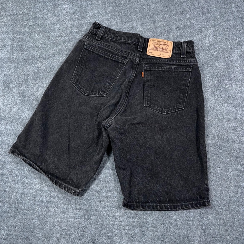 VTG Levis 550 Denim Shorts Men 30 Orange Tab Relaxed Fit Black USA Made 80's